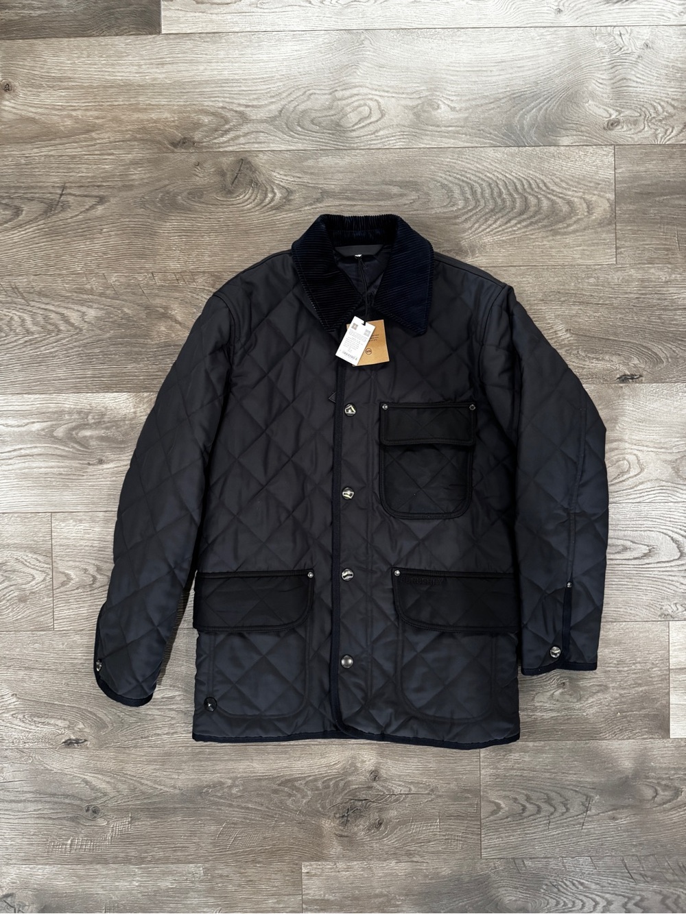 Burberry Quilted Jacket with Corduroy Collar